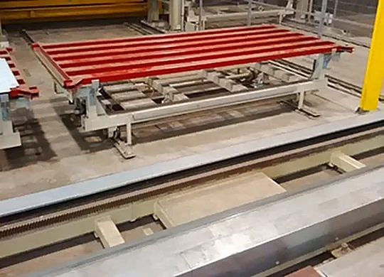 Carro per forno su rotaie